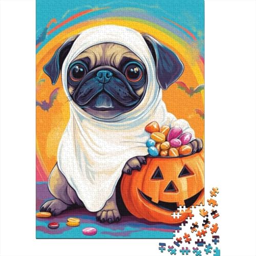 Puzzles Für Erwachsene 300 Teile Cute Pug 300-teilige Puzzles, Lernspiele Für Erwachsene 300pcs (40x28cm) von CPXSEMAZA