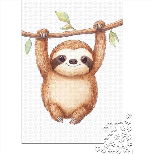 Puzzles Für Erwachsene 300 Teile Cute Sloth Puzzle 300 Teile Anspruchsvolles Spiel 300pcs (40x28cm) von CPXSEMAZA