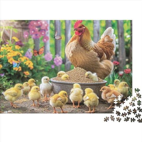 Puzzles Für Erwachsene 300 Teile Hen and Chicks Puzzle 300 Teile Lernspiele Für Erwachsene 300pcs (40x28cm) von CPXSEMAZA