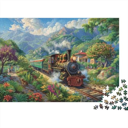 Puzzles Für Erwachsene 300 Teile Holzpuzzle Steam Train Puzzle-Kunstwerk, Puzzle-Wanddekoration, Einzigartige Geburtstags 300pcs (40x28cm) von CPXSEMAZA