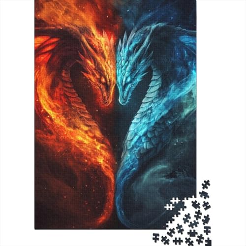 Puzzles Für Erwachsene 300 Teile Ice Fire Dragon 300-teilige Puzzles, Lernspiele Für Erwachsene 300pcs (40x28cm) von CPXSEMAZA