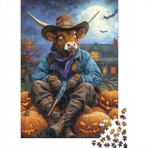 Puzzles Für Erwachsene 300 Teile Pumpkin Highland Cattle Puzzle 300 Teile Anspruchsvolles Spiel 300pcs (40x28cm) von CPXSEMAZA