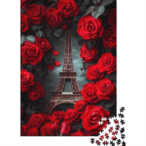 Puzzles Für Erwachsene 300 Teile Rose Eiffel Tower Puzzle 300 Teile Anspruchsvolles Spiel 300pcs (40x28cm) von CPXSEMAZA