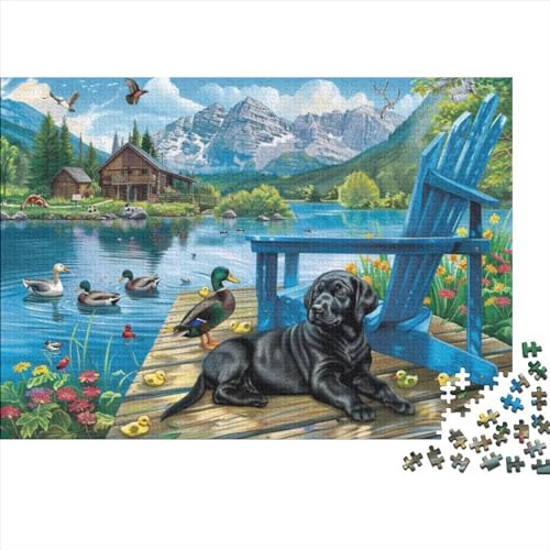 Puzzles Für Erwachsene 300-teilige Puzzles Für Erwachsene Dock Dog Puzzles Für Erwachsene Und Kinder, Lernspiele, Heimdekoration, Buntes Puzzle 300pcs (40x28cm) von CPXSEMAZA