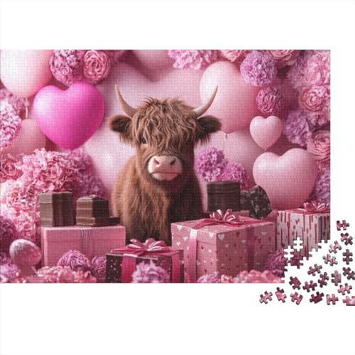 Puzzles Für Erwachsene 500 Cute Highland Cow Baby Puzzles 500 Teile Anspruchsvolles Spiel 500pcs (52x38cm) von CPXSEMAZA