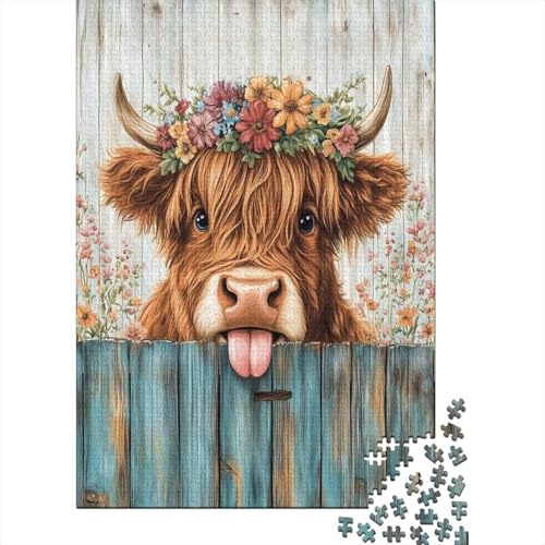 Puzzles Für Erwachsene 500 Teile Cute Highland Cow Puzzle 500 Teile Anspruchsvolles Spiel 500pcs (52x38cm) von CPXSEMAZA