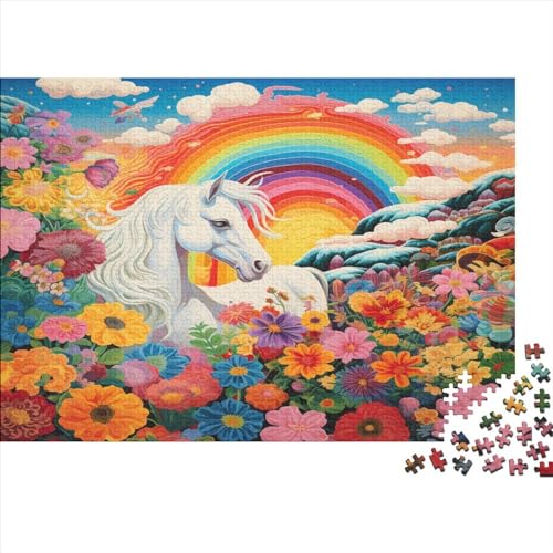 Puzzles Für Erwachsene 500 Teile Flowers White Horse Puzzle Als Geschenk Für Erwachsene 500pcs (52x38cm) von CPXSEMAZA