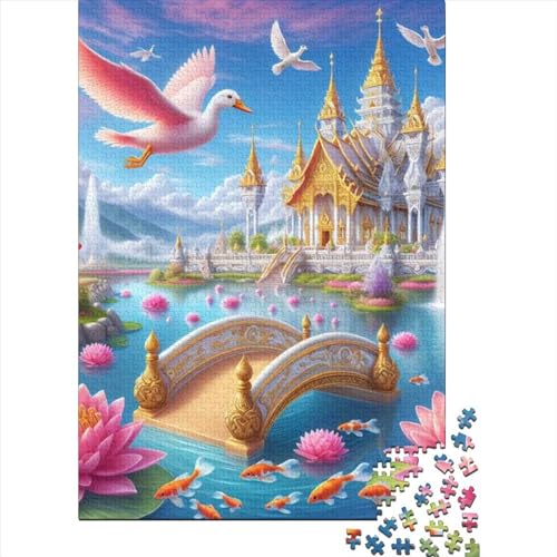 Puzzles Für Erwachsene 500 Teile Holzpuzzle Lotus Swan (2) Puzzle-Kunstwerk, Puzzle-Wanddekoration, Einzigartige Geburtstags 500pcs (52x38cm) von CPXSEMAZA