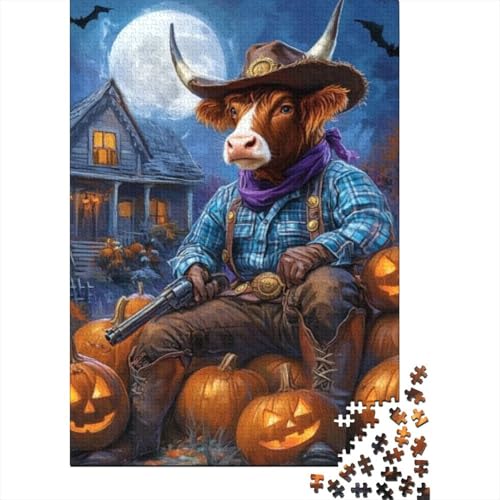 Puzzles Für Erwachsene 500 Teile Pumpkin Highland Cattle Puzzle 500 Teile Anspruchsvolles Spiel 500pcs (52x38cm) von CPXSEMAZA