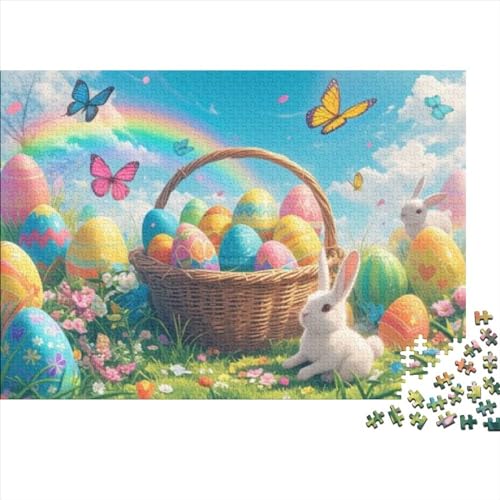 Rabbit Easter Egg 500 Teile Puzzle 500 Teile Erwachsenen-Puzzle Geschicklichkeitsspiel Für Die Ganze Familie Puzzle Farbenfrohes Erwachsenen Puzzle Ab 14 Jahren 500pcs (52x38cm) von CPXSEMAZA