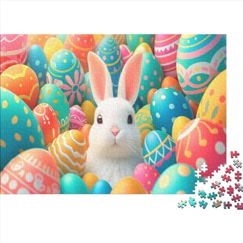 Rabbit Easter Egg Puzzle, 300 Teile Puzzle, Erwachsene Puzzle, Einzigartiges Puzzle, Familienpuzzle, Denkspiel 300pcs (40x28cm) von CPXSEMAZA