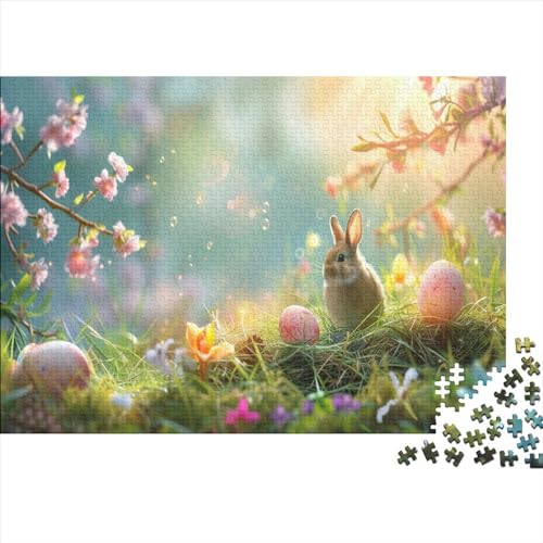 Rabbit Easter Egg Puzzle, 300 Teile Puzzle, Erwachsene Puzzle, Einzigartiges Puzzle, Familienpuzzle, Denkspiel 300pcs (40x28cm) von CPXSEMAZA