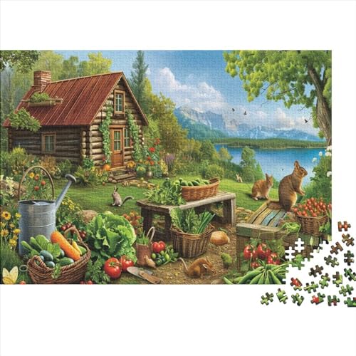 Rabbit's Vegetable Garden Jigsaw Puzzle Für Sohn/Kinder Familie Zusammen 1000 Schlafzimmer Dekoration Puzzles Erwachsene 1000 Stück Holz Puzzle Spiel Kinder Geschenk 1000pcs (75x50cm) von CPXSEMAZA