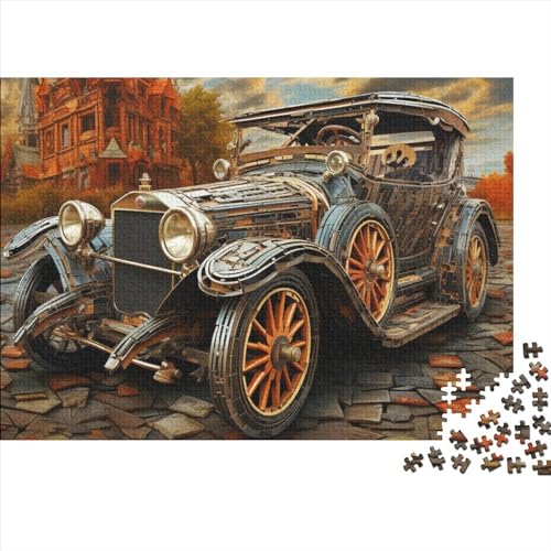 Retro Classic Car Wunderschön Illustriertes 300-teiliges Puzzle Für Erwachsene 300pcs (40x28cm) von CPXSEMAZA