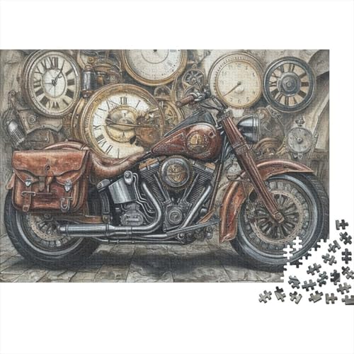 Retro Motorcycle Puzzle, 300 Teile Puzzle, Erwachsene Puzzle, Einzigartiges Puzzle, Familienpuzzle, Denkspiel 300pcs (40x28cm) von CPXSEMAZA