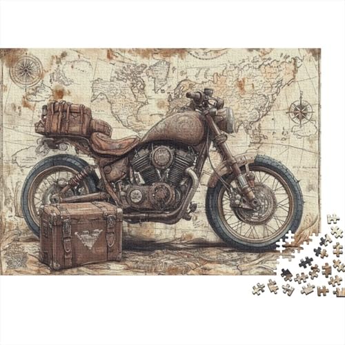 Retro Motorcycle Puzzle – Vollständig Ineinandergreifende Und Zufällig Geformte 1000-teilige Puzzles Für Erwachsene – Langlebige Puzzles Für Erwachsene Für Die Ganze Familie 1000pcs (75x50cm) von CPXSEMAZA