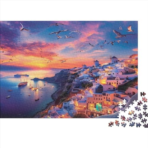 Romantic Aegean Sea Jigsaw Puzzle Für Sohn/Kinder Familie Zusammen 500 Schlafzimmer Dekoration Puzzles Erwachsene 500 Stück Holz Puzzle Spiel Kinder Geschenk 500pcs (52x38cm) von CPXSEMAZA