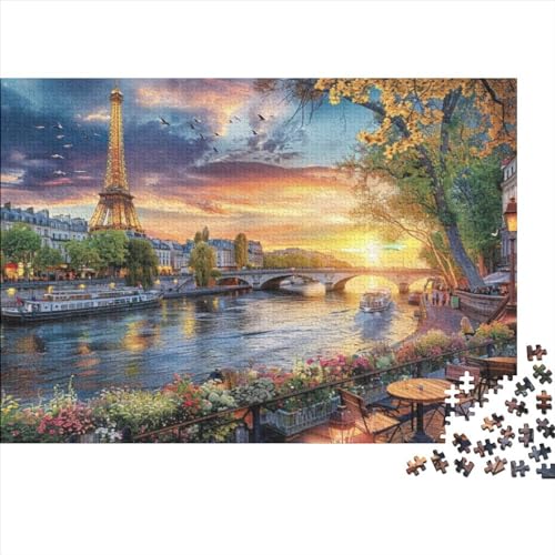 Romantic Paris Jigsaw Puzzle Für Sohn/Kinder Familie Zusammen 300 Schlafzimmer Dekoration Puzzles Erwachsene 300 Stück Holz Puzzle Spiel Kinder Geschenk 300pcs (40x28cm) von CPXSEMAZA