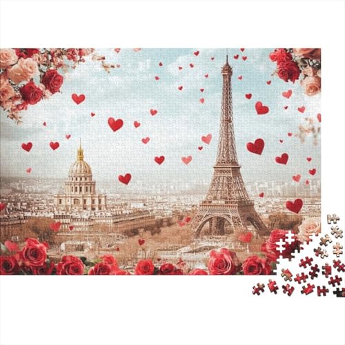 Romantic Paris Puzzle 1000 Teile Für Erwachsene Puzzles Für Erwachsene 1000-teiliges Puzzle Lernspiele Valentine's Day Gifts Heimdekorationspuzzle 1000pcs (75x50cm) von CPXSEMAZA