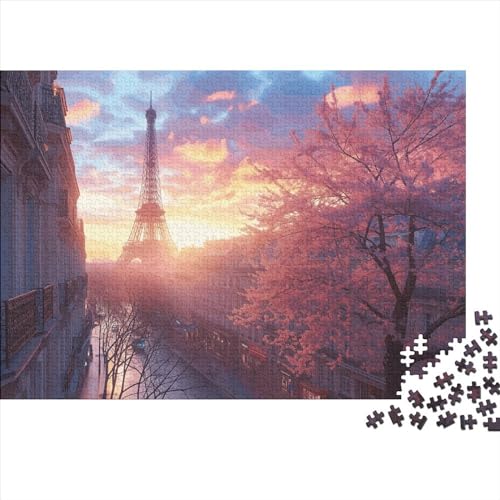 Romantic Paris Ungelöstes 3D-Puzzle Mit 1000 Teilen Für Erwachsene Und Jugendliche Ab 12 Jahren 1000pcs (75x50cm) von CPXSEMAZA