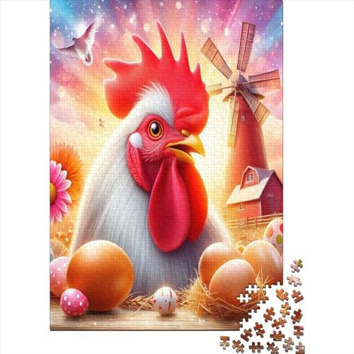 Rooster Jigsaw Puzzle Für Sohn/Kinder Familie Zusammen 1000 Schlafzimmer Dekoration Puzzles Erwachsene 1000 Stück Holz Puzzle Spiel Kinder Geschenk 1000pcs (75x50cm) von CPXSEMAZA