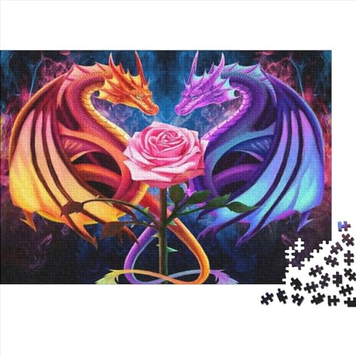 Rose Dragon Puzzle, 300 Teile Puzzle, Erwachsene Puzzle, Einzigartiges Puzzle, Familienpuzzle, Denkspiel 300pcs (40x28cm) von CPXSEMAZA