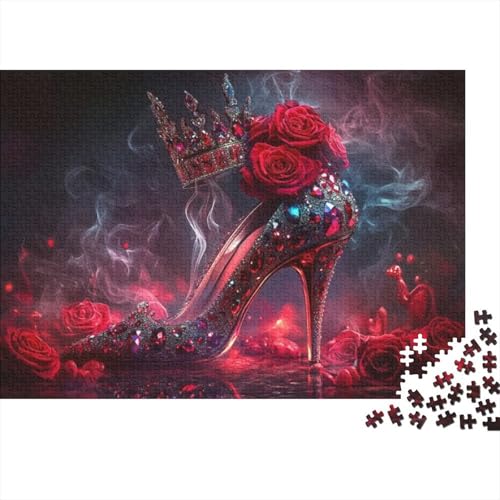 Rose High Heels Puzzle, 300 Teile Puzzle, Erwachsene Puzzle, Einzigartiges Puzzle, Familienpuzzle, Denkspiel 300pcs (40x28cm) von CPXSEMAZA