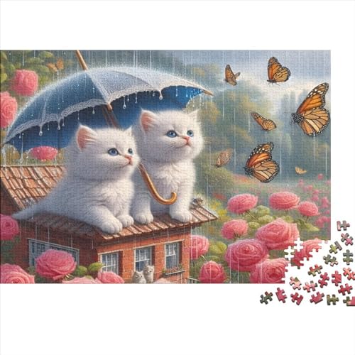 Rose Kitten 1000 Teile Puzzle 1000 Teile Erwachsenen-Puzzle Geschicklichkeitsspiel Für Die Ganze Familie Puzzle Farbenfrohes Erwachsenen Puzzle Ab 14 Jahren 1000pcs (75x50cm) von CPXSEMAZA