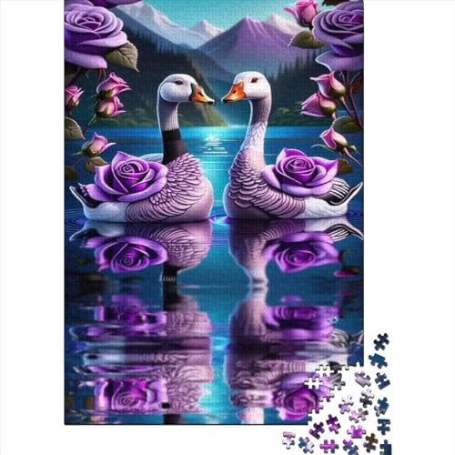 Rose Swan Puzzle, 300 Teile Puzzle, Erwachsene Puzzle, Einzigartiges Puzzle, Familienpuzzle, Denkspiel 300pcs (40x28cm) von CPXSEMAZA