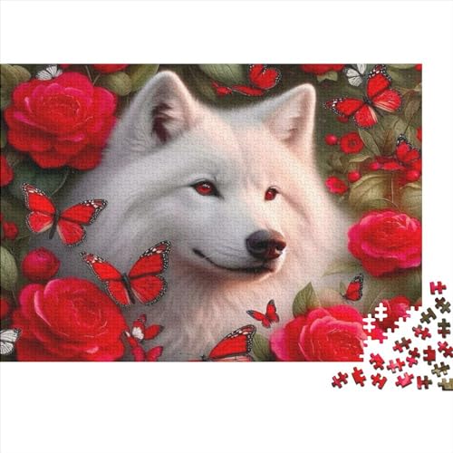 Rose Wolf Jigsaw Puzzle Für Sohn/Kinder Familie Zusammen 1000 Schlafzimmer Dekoration Puzzles Erwachsene 1000 Stück Holz Puzzle Spiel Kinder Geschenk 1000pcs (75x50cm) von CPXSEMAZA