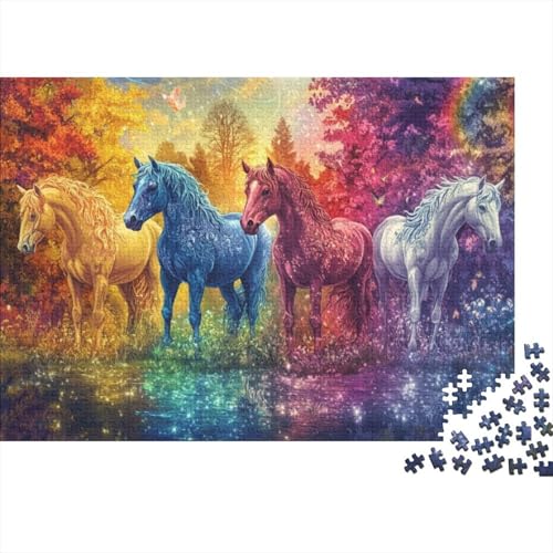 Running Horse Puzzle 1000 Teile Für Erwachsene |Horse Puzzle | 1000-teiliges Puzzle, Lernspiele, Heimdekorationspuzzle 1000pcs (75x50cm) von CPXSEMAZA