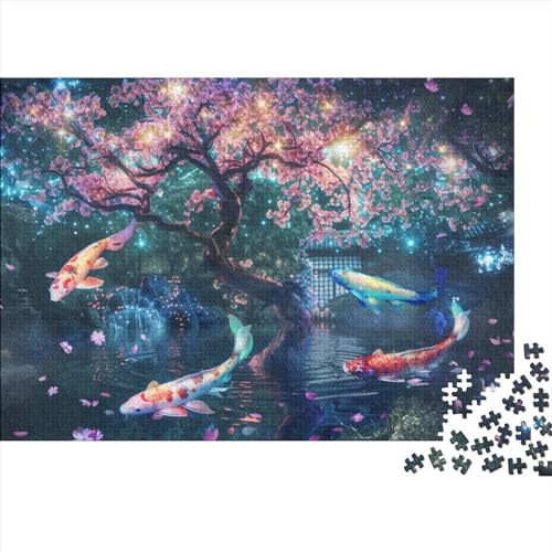 Sakura Koi Ungelöstes 3D-Puzzle Mit 1000 Teilen Für Erwachsene Und Jugendliche Ab 12 Jahren 1000pcs (75x50cm) von CPXSEMAZA