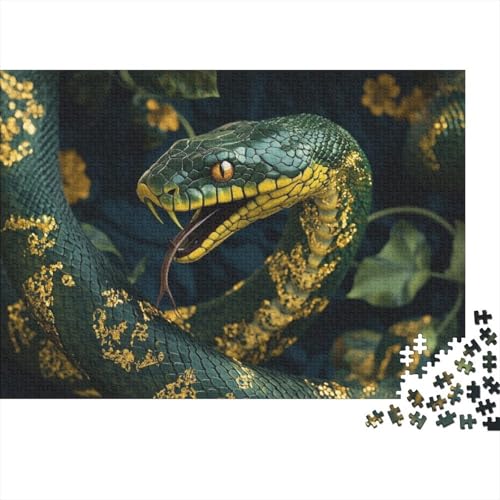 Scary Snake 1000 Teile Holzpuzzle Für Erwachsene Puzzle 1000 Teile Heimdekorationspuzzle 1000 Puzzles Für Erwachsene Spielzeug Und Spiele 1000pcs (75x50cm) von CPXSEMAZA