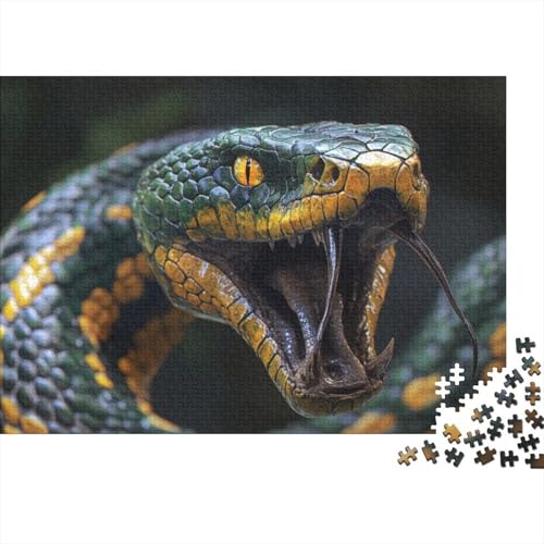 Scary Snake Puzzle, 300 Teile Puzzle, Erwachsene Puzzle, Einzigartiges Puzzle, Familienpuzzle, Denkspiel 300pcs (40x28cm) von CPXSEMAZA