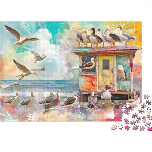 Seabirds on The Beach Puzzles Für Erwachsene 300 Teile 300 Teile Puzzles Impossible Puzzle 300 Teile Puzzles Spielzeug Und Spiele 300pcs (40x28cm) von CPXSEMAZA