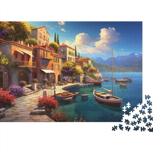 Seaside Town 300-teilige Puzzles Für Erwachsene Puzzle 300 Teile Impossible Puzzle 300 Puzzles Für Erwachsene Für Erwachsene Und Kinder Ab 12 Jahren 300pcs (40x28cm) von CPXSEMAZA