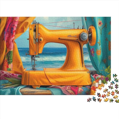 Sewing Machine Jigsaw Puzzle Für Sohn/Kinder Familie Zusammen 1000 Schlafzimmer Dekoration Puzzles Erwachsene 1000 Stück Holz Puzzle Spiel Kinder Geschenk 1000pcs (75x50cm) von CPXSEMAZA