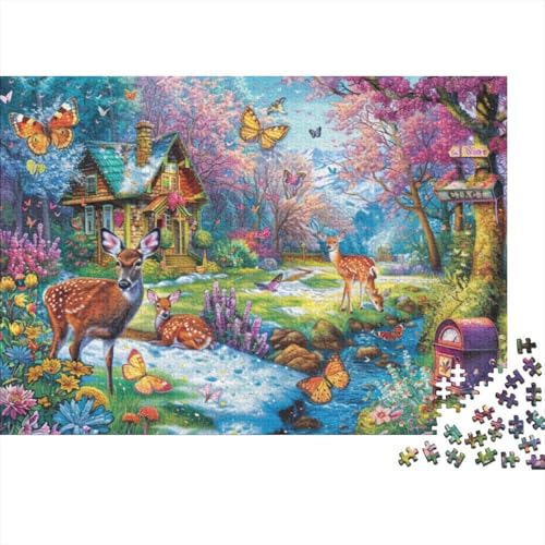 Sika Deer Puzzles 500 Teile Für Erwachsene Puzzles Für Erwachsene 500 Teile Puzzle Lernspiele Heimdekoration Puzzle 500pcs (52x38cm) von CPXSEMAZA