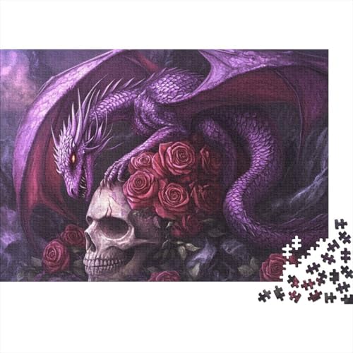 Skeleton Dragon 500 Jigsaw Puzzle Geburtstagsgeschenk Personalisierte Familie Puzzles 500 Stück Holz Wandkunst Home Decor 500pcs (52x38cm) von CPXSEMAZA