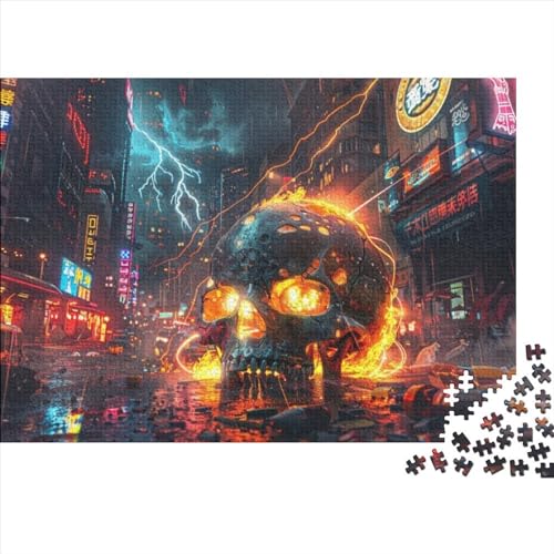 Skull 1000 Teile Holzpuzzle Für Erwachsene Puzzle 1000 Teile Heimdekorationspuzzle 1000 Puzzles Für Erwachsene Spielzeug Und Spiele 1000pcs (75x50cm) von CPXSEMAZA