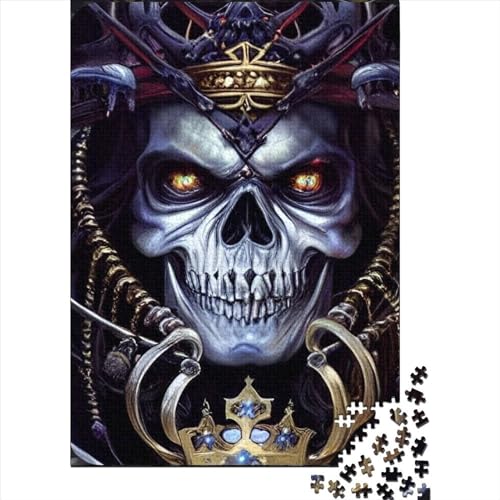 Skull Jigsaw Puzzle Für Sohn/Kinder Familie Zusammen 500 Schlafzimmer Dekoration Puzzles Erwachsene 500 Stück Holz Puzzle Spiel Kinder Geschenk 500pcs (52x38cm) von CPXSEMAZA