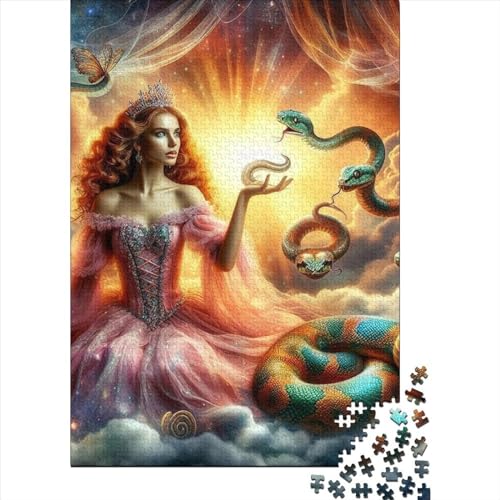 Snake and Princess Puzzle, 300 Teile Puzzle, Erwachsene Puzzle, Einzigartiges Puzzle, Familienpuzzle, Denkspiel 300pcs (40x28cm) von CPXSEMAZA