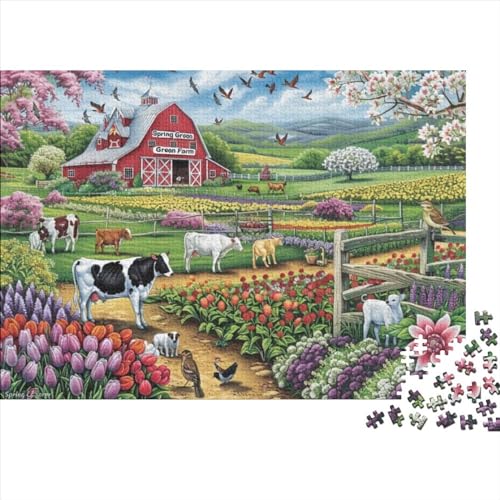 Spring Farm Puzzle, 300 Teile Puzzle, Erwachsene Puzzle, Einzigartiges Puzzle, Familienpuzzle, Denkspiel 300pcs (40x28cm) von CPXSEMAZA