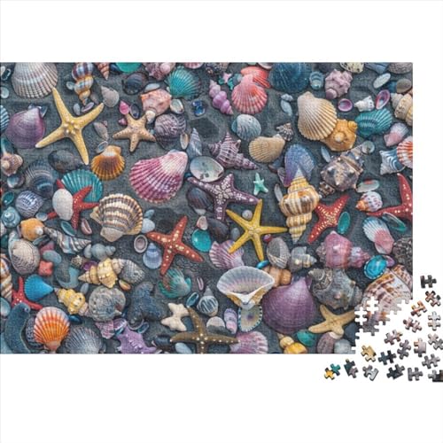 Starfish and Shells Puzzle 1000 Teile 1000-teiliges Puzzlespiel Geschicklichkeitsspiel Für Die Ganze Familie Erwachsenenpuzzle Ab 12 Jahren 1000pcs (75x50cm) von CPXSEMAZA