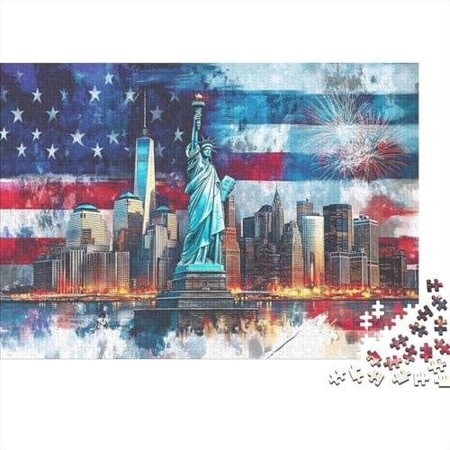 Statue of Liberty 1000-teiliges Holzpuzzle Für Erwachsene, 1000-teiliges Puzzle, Einzigartige Heimdekoration Und Geschenke, 1000-teiliges Puzzle, Spielzeug Und Spiele 1000pcs (75x50cm) von CPXSEMAZA