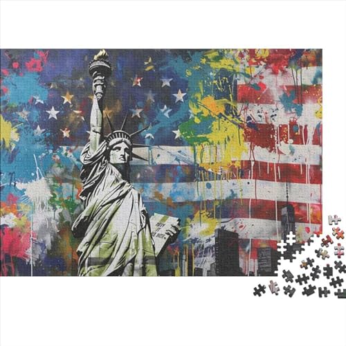 Statue of Liberty Jigsaw Puzzle Für Sohn/Kinder Familie Zusammen 300 Schlafzimmer Dekoration Puzzles Erwachsene 300 Stück Holz Puzzle Spiel Kinder Geschenk 300pcs (40x28cm) von CPXSEMAZA