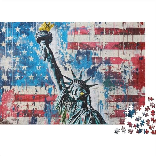 Statue of Liberty Puzzle 300 Teile Puzzle Für Anfänger Erwachsene Geschicklichkeitsspiel Für Die Ganze Familie Geschicklichkeitsspiele Erwachsenenpuzzle Ab 14 Jahren 300pcs (40x28cm) von CPXSEMAZA