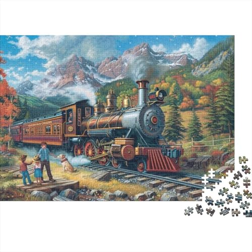 Steam Train Jigsaw Puzzle Für Sohn/Kinder Familie Zusammen 300 Schlafzimmer Dekoration Puzzles Erwachsene 300 Stück Holz Puzzle Spiel Kinder Geschenk 300pcs (40x28cm) von CPXSEMAZA