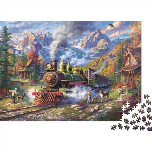 Steam Train Puzzle, 1000 Teile Puzzle, Erwachsene Puzzle, Einzigartiges Puzzle, Familienpuzzle, Denkspiel 1000pcs (75x50cm) von CPXSEMAZA