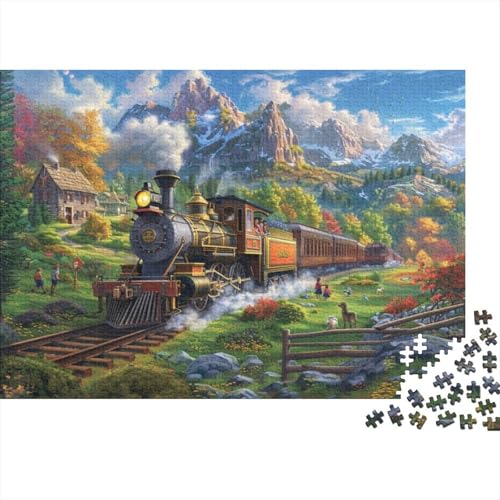 Steam Train Puzzle, 1000 Teile Puzzle, Erwachsene Puzzle, Einzigartiges Puzzle, Familienpuzzle, Denkspiel 1000pcs (75x50cm) von CPXSEMAZA